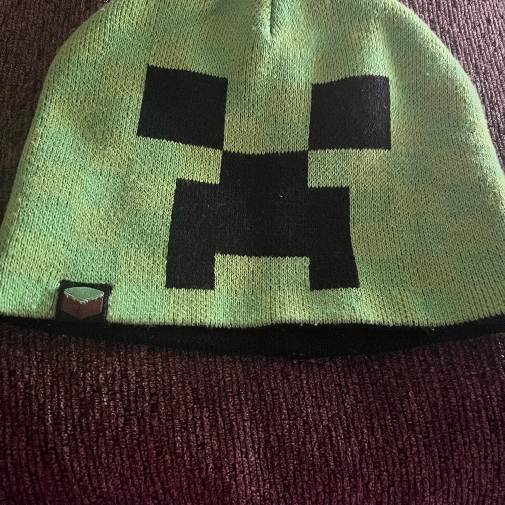 🍀Minecraft- Green‎ Creeper Beanie EUC